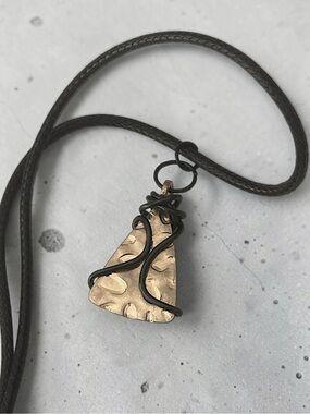 5 For $25💫Alternative Wrapped Brassy Gold Triangle Pendant Necklace